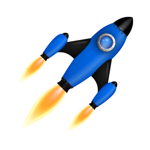 Blue Blazing Rocket