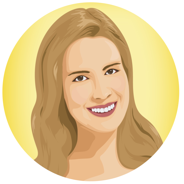 Smiling lady on Gold BG