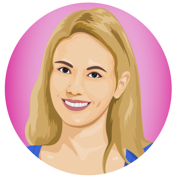 Smiling lady on Pink BG